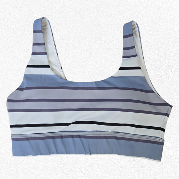 Zyia Purple White Striped Active Light n Tight Horizon Sports Bra Size Medium - Picture 1 of 8